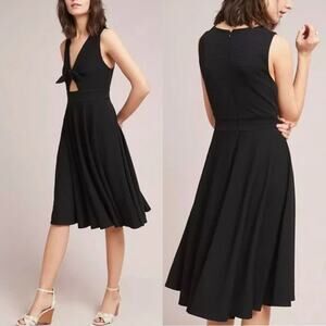 Anthropologie Hutch April Black Keyhole Dress Sz XS
